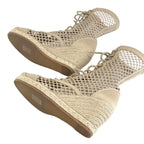 Christian Dior Nayghtily-d Boots Short Shoes Fabric Beige Lace Up Braided — view 6