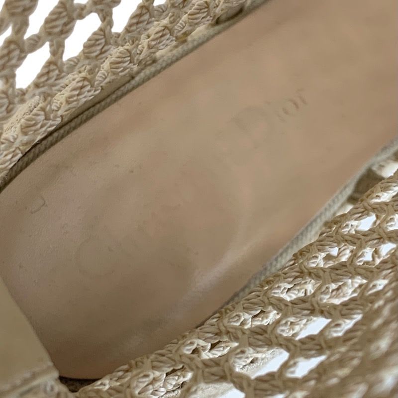 Christian Dior Nayghtily-d Boots Short Shoes Fabric Beige Lace Up Braided — view 7