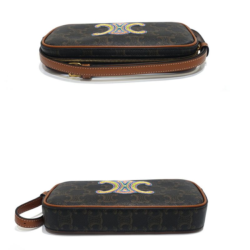 Celine Camera Bag Shoulder Triomphe Canvas Brown Multicolo — view 4