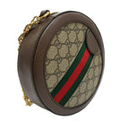 Gucci Ophidia GG Mini Round Shoulder Bag Supreme Canvas Brown — view 3