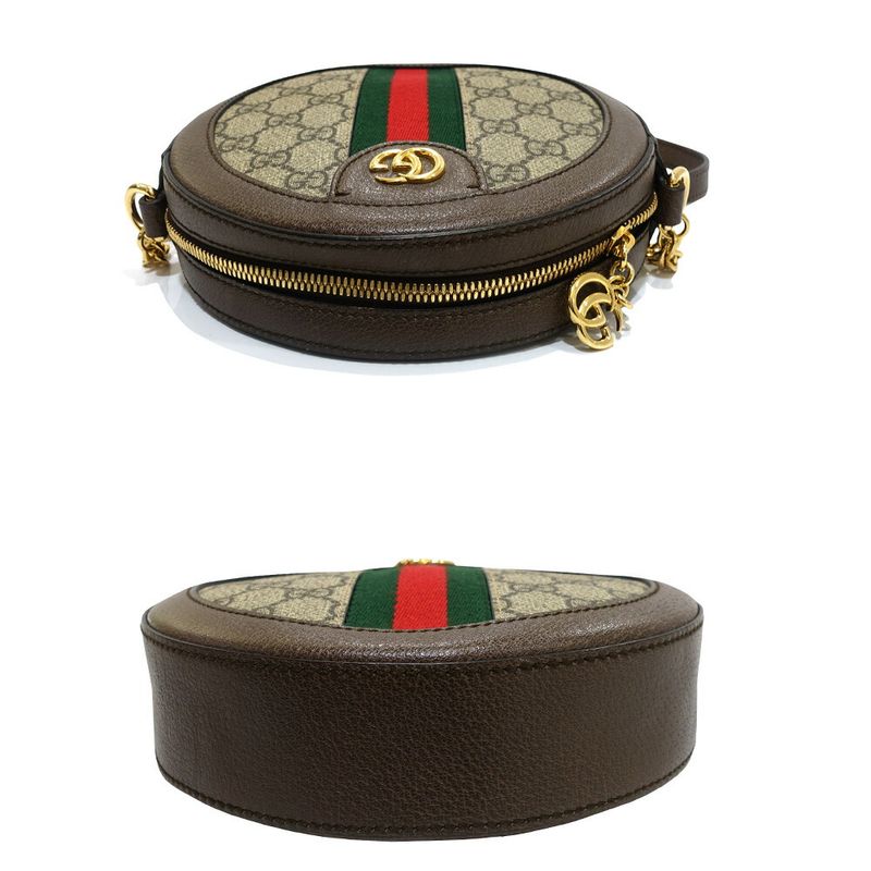 Gucci Ophidia GG Mini Round Shoulder Bag Supreme Canvas Brown — view 4