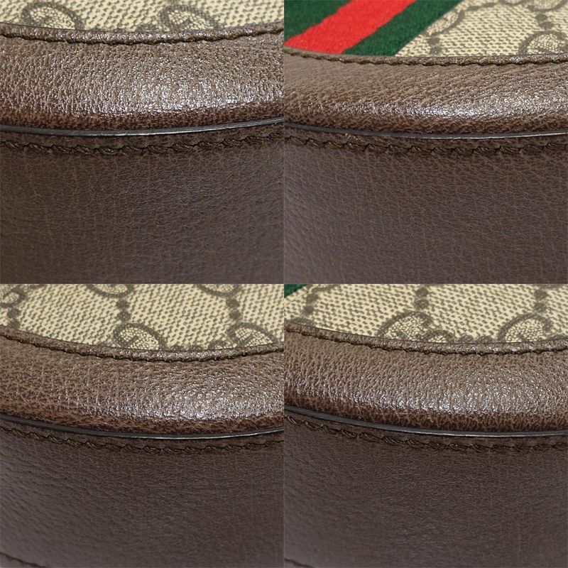 Gucci Ophidia GG Mini Round Shoulder Bag Supreme Canvas Brown — view 5
