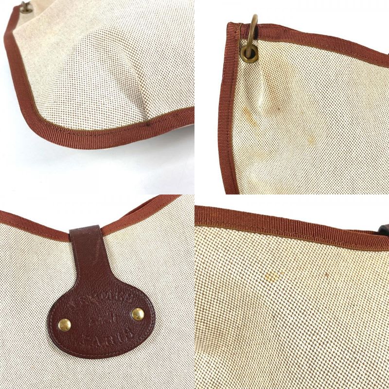 Hermes Shoulder Bag Rodeo Toile Ash Beige