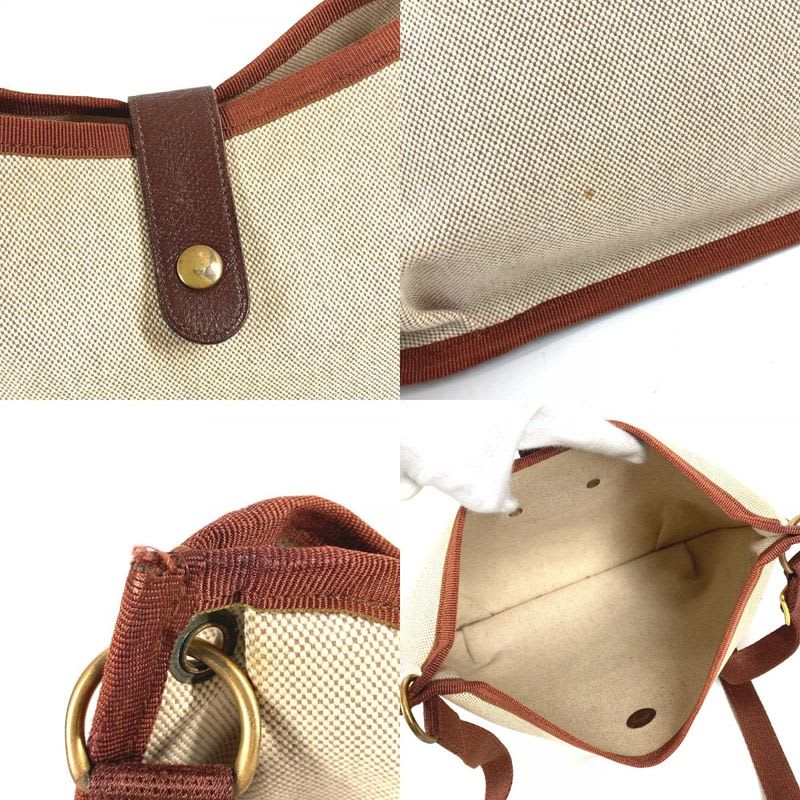 Hermes Shoulder Bag Rodeo Toile Ash Beige — view 9