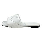 Bottega Veneta Lido Sandal Shoes Leather White Flat Mule Intrecciato — view 3