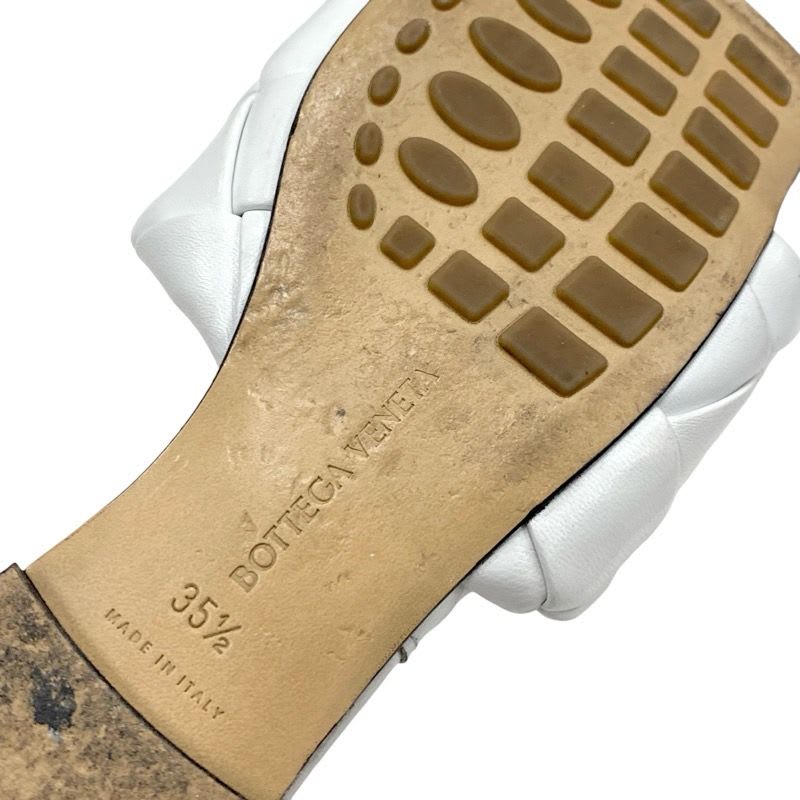 Bottega Veneta Lido Sandal Shoes Leather White Flat Mule Intrecciato — view 8