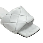 Bottega Veneta Lido Sandal Shoes Leather White Flat Mule Intrecciato — view 9