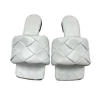 Bottega Veneta Lido Sandal Shoes Leather White Flat Mule Intrecciato — view 2