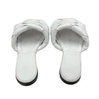 Bottega Veneta Lido Sandal Shoes Leather White Flat Mule Intrecciato — view 5