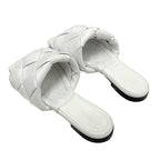 Bottega Veneta Lido Sandal Shoes Leather White Flat Mule Intrecciato — view 4