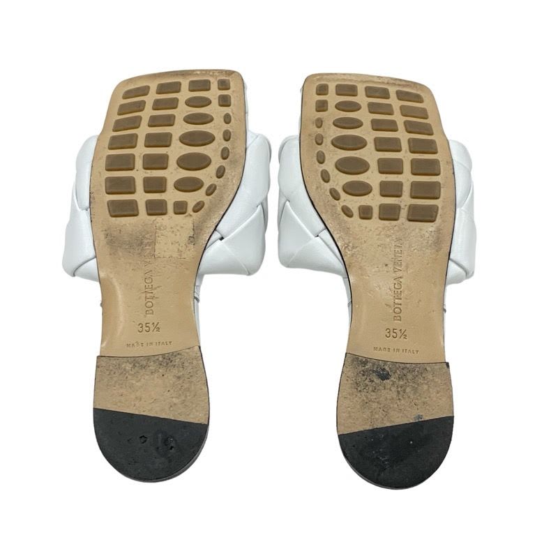 Bottega Veneta Lido Sandal Shoes Leather White Flat Mule Intrecciato — view 6