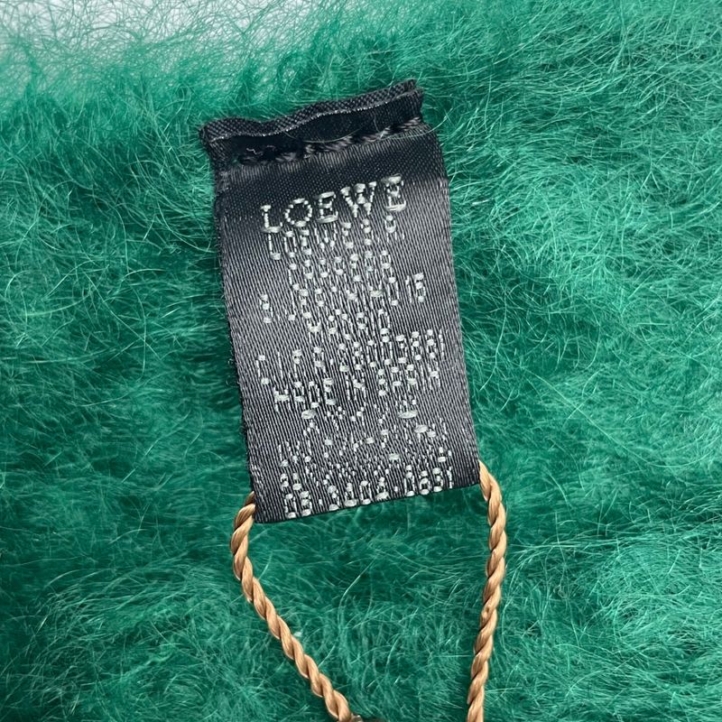Loewe Muffler Mohair Leather Green Scarf — view 4