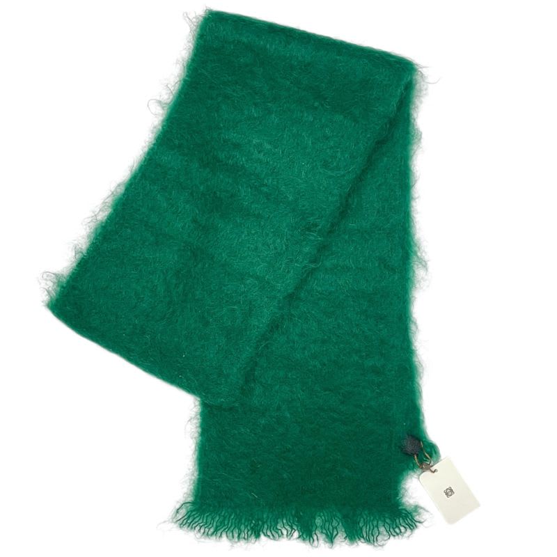 Loewe Muffler Mohair Leather Green Scarf — view 2