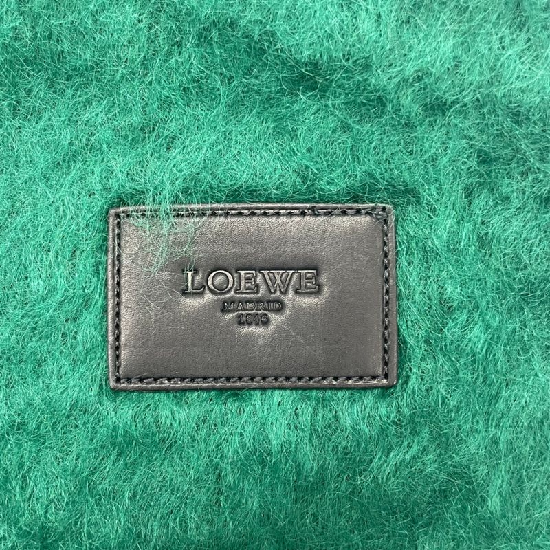 Loewe Muffler Mohair Leather Green Scarf — view 3