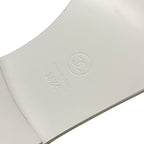 Chanel Sandals Shoes Fabric White Tweed Coco Mark Stone Thong — view 8
