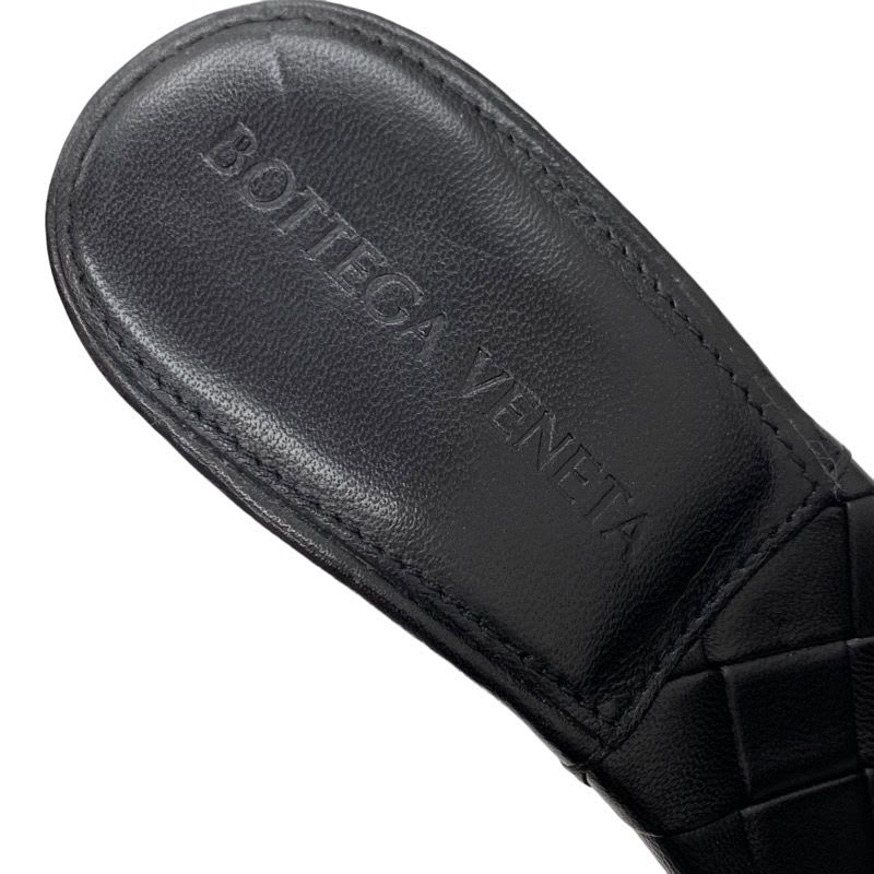 Bottega Veneta Lido Sandals Shoes Leather Black Mules Intrecciato — view 7