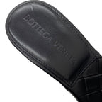 Bottega Veneta Lido Sandals Shoes Leather Black Mules Intrecciato — view 7