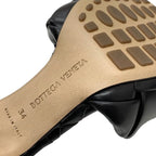 Bottega Veneta Lido Sandals Shoes Leather Black Mules Intrecciato — view 8