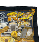 Hermes Scarf Carre 90 Automobile Comfort Confort En Silk Black — view 3