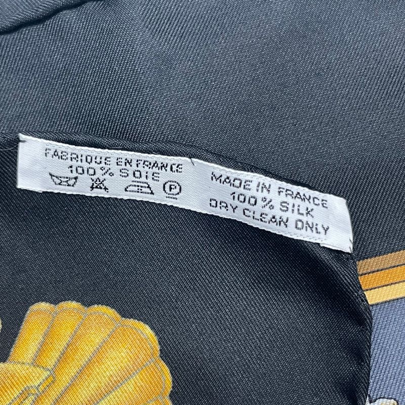 Hermes Scarf Carre 90 Automobile Comfort Confort En Silk Black — view 7