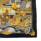 Hermes Scarf Carre 90 Automobile Comfort Confort En Silk Black — view 5