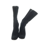 Gucci Short Boots Suede Square Toe Chunky Heel Logo 34.5 Black — view 2