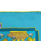 Hermes Scarf Carre 90 Light Blue Atlantic Meeting Cleaned — view 6