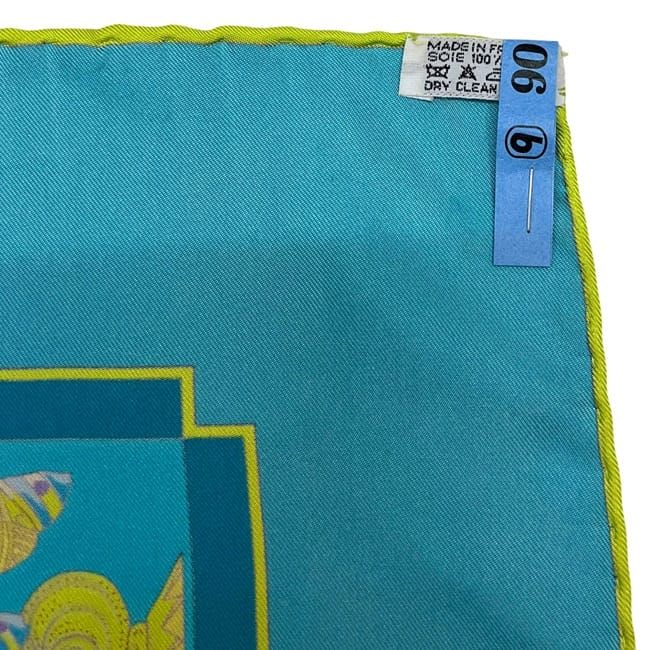 Hermes Scarf Carre 90 Light Blue Atlantic Meeting Cleaned — view 8