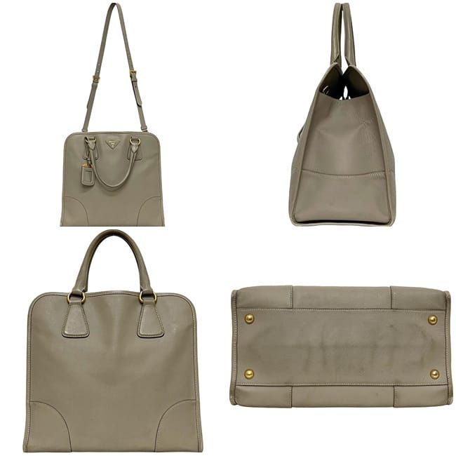 Prada 2-Way Bag Beige Bn2254 Saffiano Leather