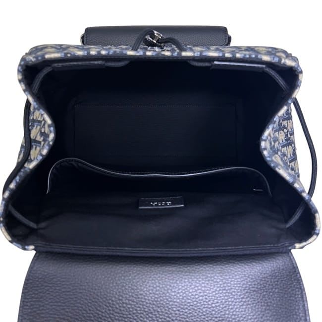 Christian Dior Backpack Saddle Black Beige Navy