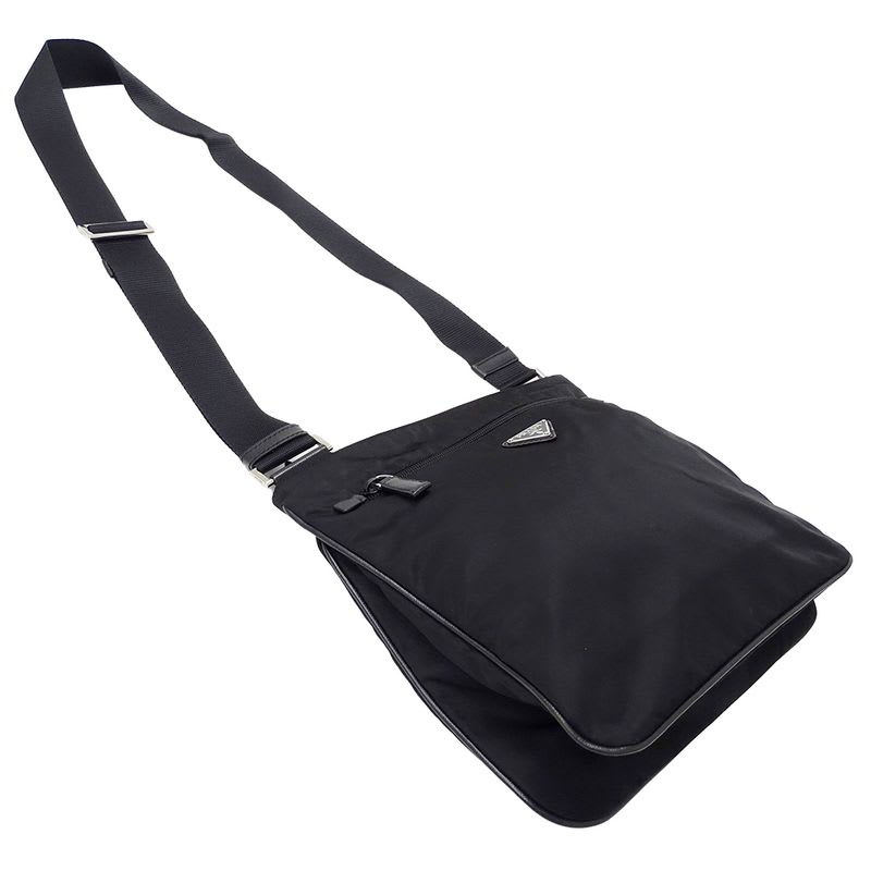 Prada Bag Shoulder Nylon Black Va0563 Crossbody