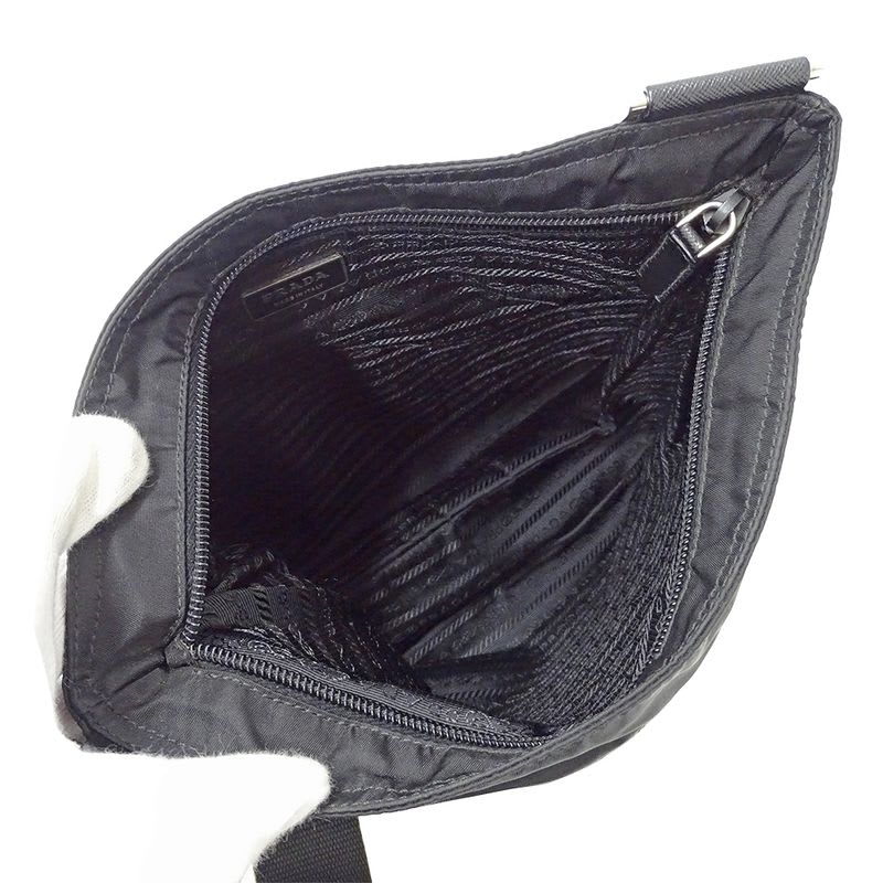 Prada Bag Shoulder Nylon Black Va0563 Crossbody