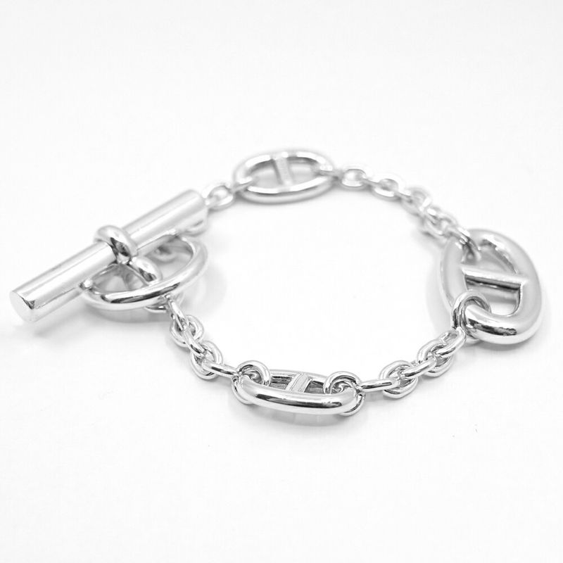 Hermes Bracelet Chaine D'ancre Farande AG 925 SV Silver Jewelry — view 3