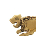 Gucci Double Finger Ring Panther Metal Rhinestone Gold 1001 — view 4