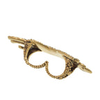 Gucci Double Finger Ring Panther Metal Rhinestone Gold 1001 — view 7