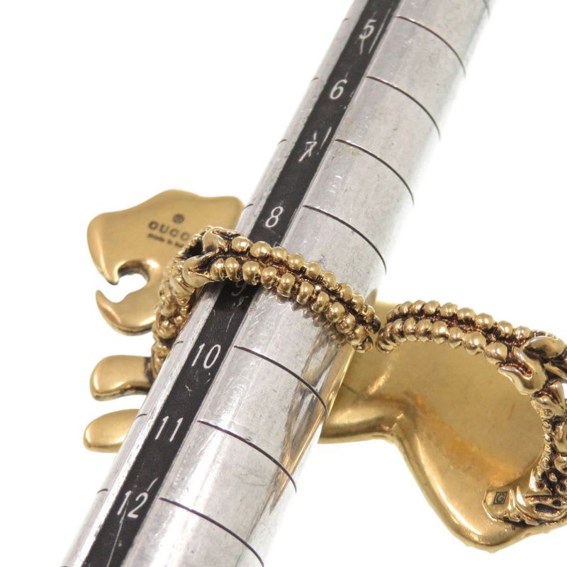 Gucci Double Finger Ring Panther Metal Rhinestone Gold 1001 — view 8