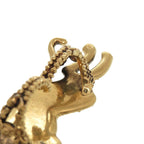Gucci Double Finger Ring Panther Metal Rhinestone Gold 1001 — view 5