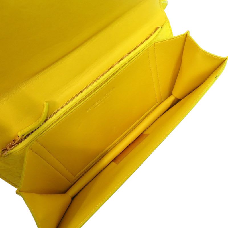 Bottega Veneta The Classic Matte Croco Yellow Shoulder Bag 0341