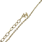 Chanel Coco Mark Mirror Ball Metal Rhinestone Red Necklace 0463 — view 8