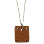Hermes As de Coeur Ace Of Hearts Leather Metal Brown Necklace — view 3