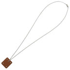 Hermes As de Coeur Ace Of Hearts Leather Metal Brown Necklace — view 4