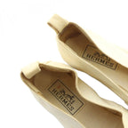 Hermes Espadrilles Slip-on Canvas Logo Star 36 Beige GY11 — view 4
