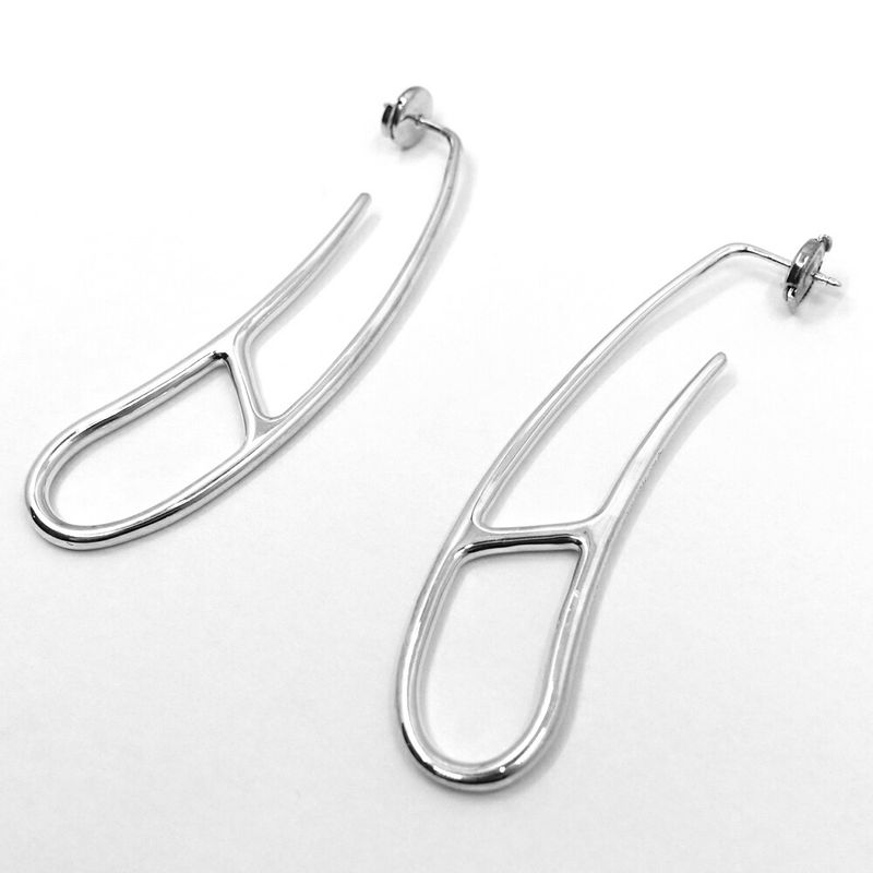 Hermes Chaine Dancre Punk Earrings AG 925 SV Silver Pair — view 4
