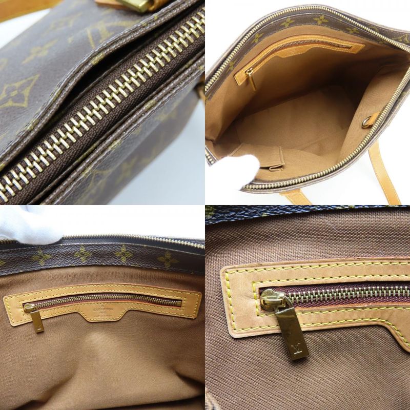 Louis Vuitton Tote Bag Cabas Piano Monogram Leather Brown Shoulder Bag