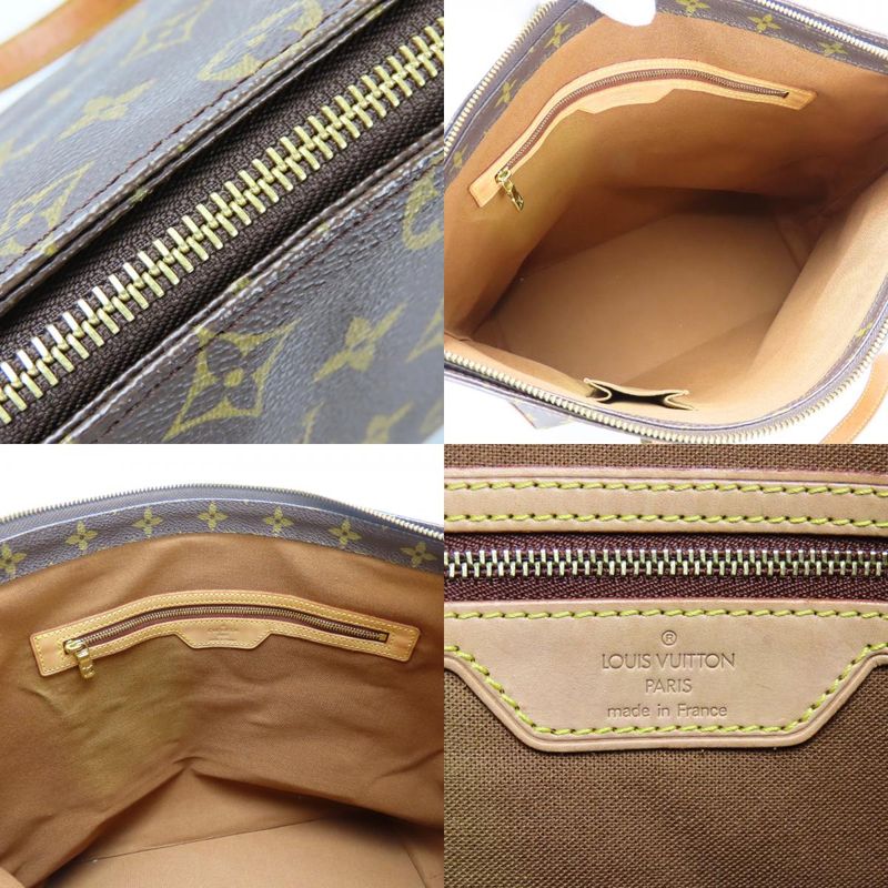Louis Vuitton Tote Bag Cabas Mezzo Monogram Leather Brown Shoulder Bag