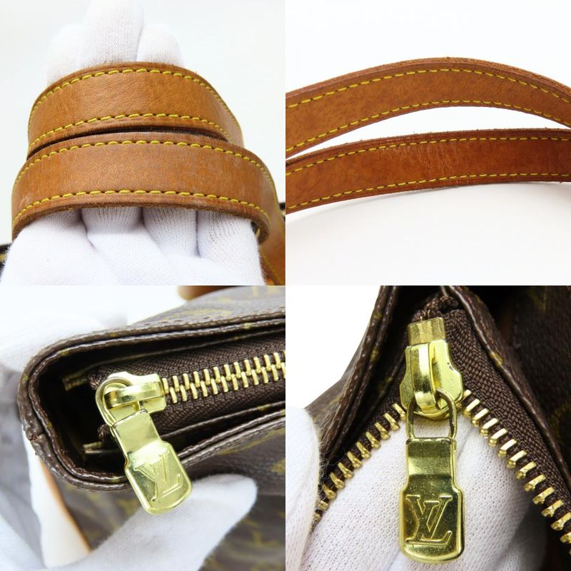 Louis Vuitton Tote Bag Cabas Mezzo Monogram Leather Brown Shoulder — view 7
