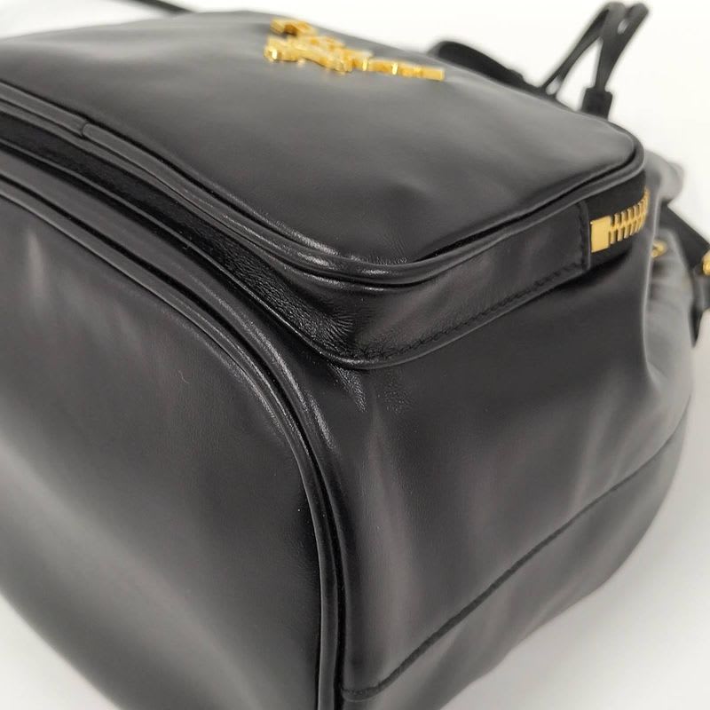 Prada Duet Drawstring Shoulder Bag Leather Black 1 Bh038