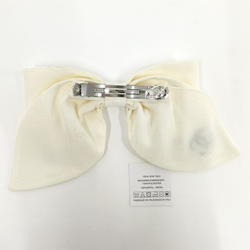 Chanel Barrette Ribbon Coco Mark White — view 2