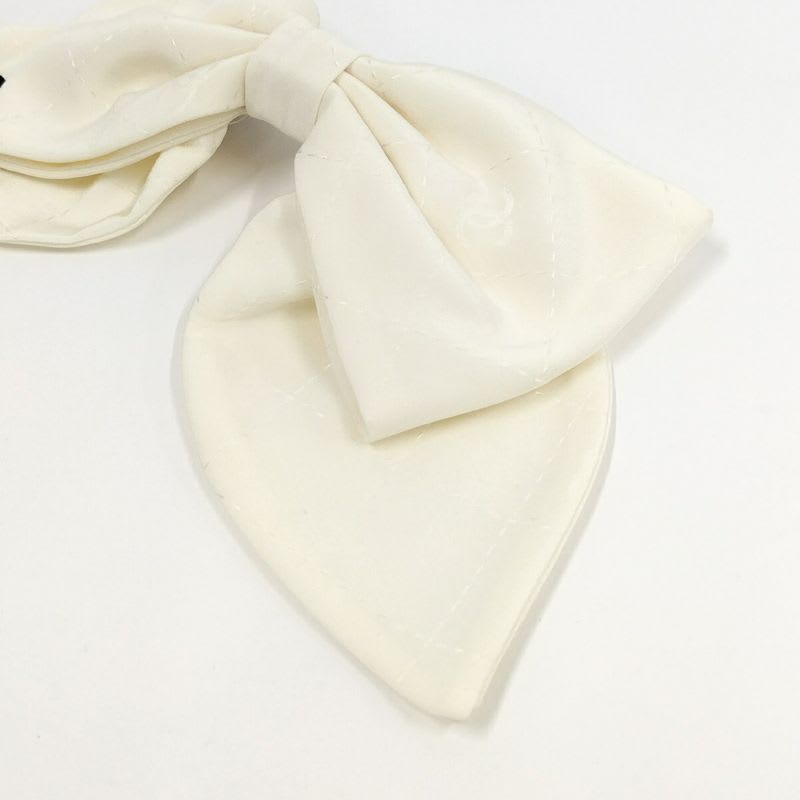 Chanel Barrette Ribbon Coco Mark White — view 4