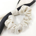 Chanel Scrunchie Ribbon Coco Mark Logo Hair Clip Silk White Black — view 4